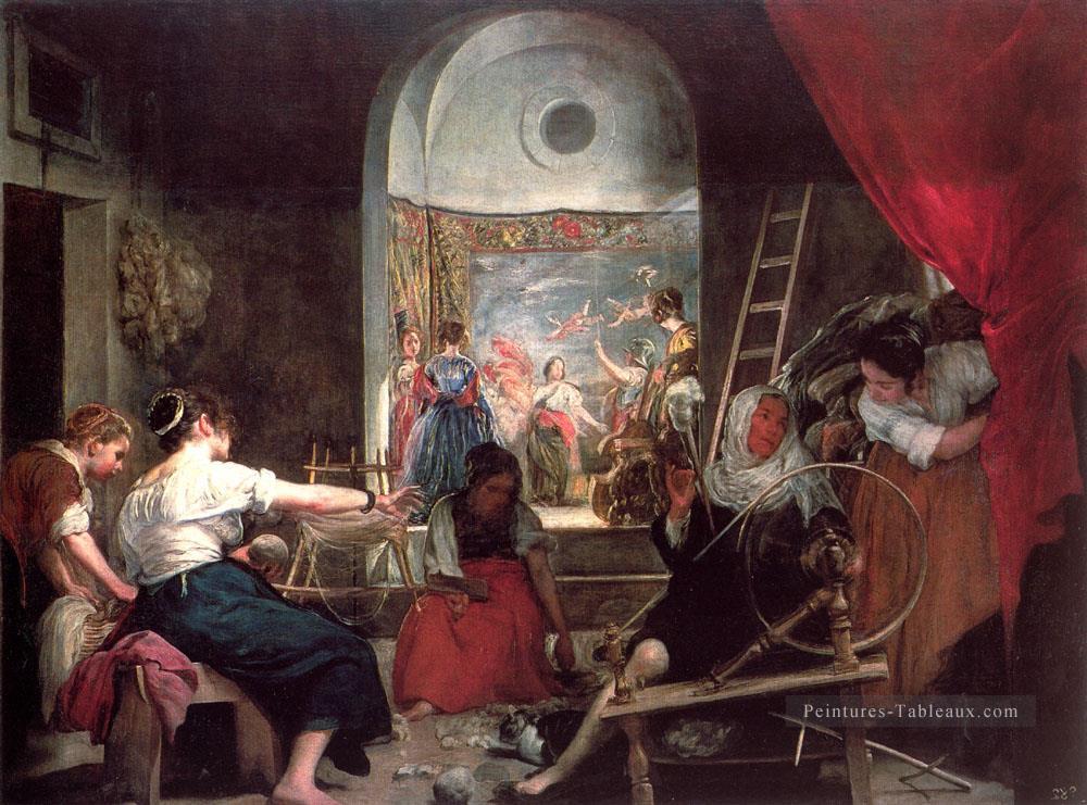 Las Hilanderas Les Spinners Diego Velázquez Peintures à l'huile